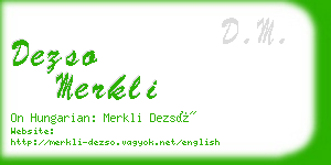 dezso merkli business card